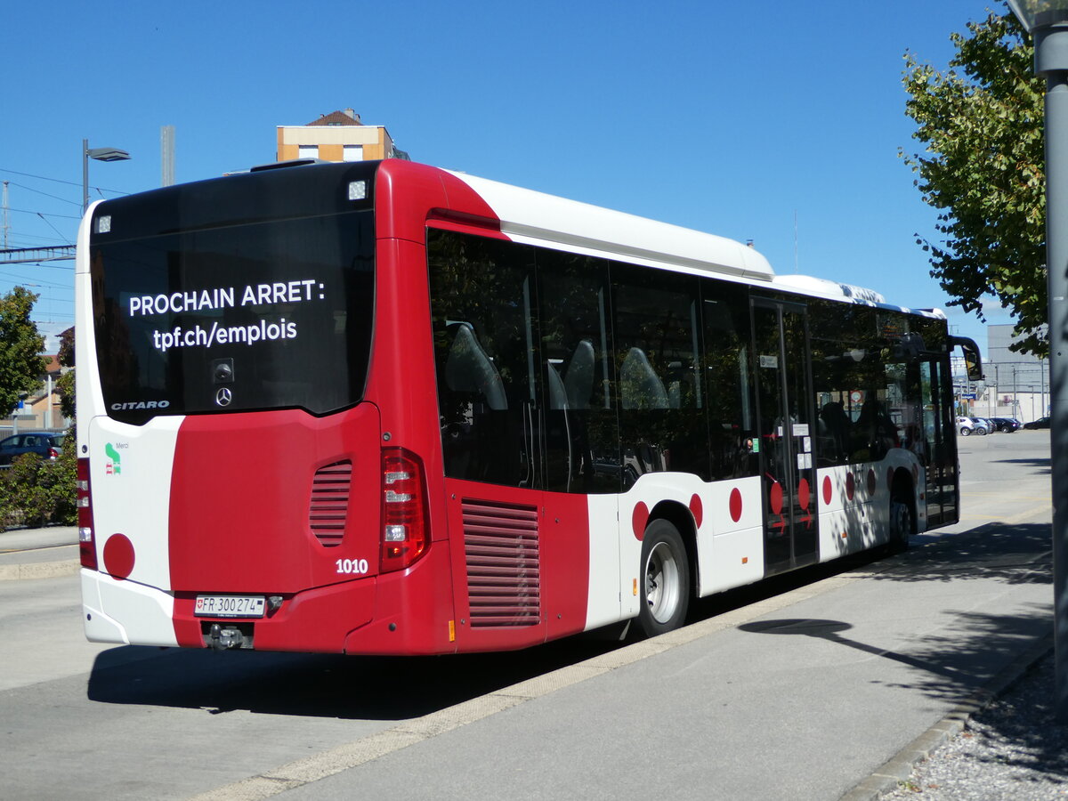 (239'993) - TPF Fribourg - Nr. 1010/FR 300'274 - Mercedes am 11. September 2022 beim Bahnhof D�dingen