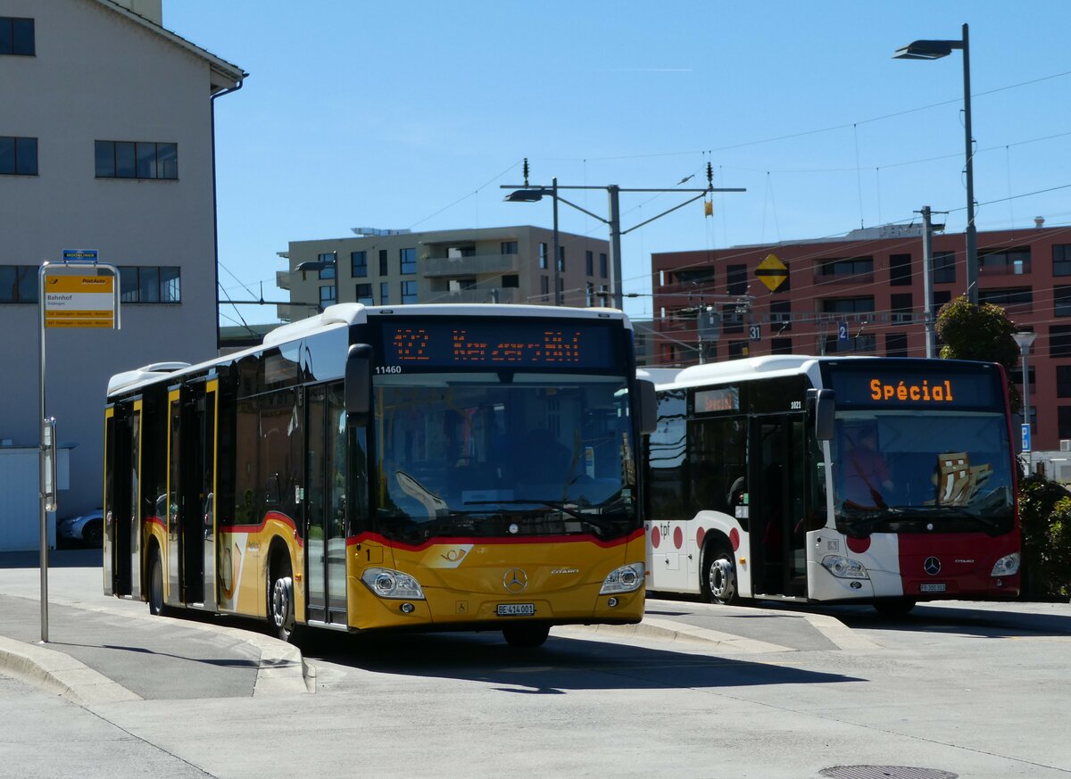 (240'013) - PostAuto Bern - Nr. 1/BE 414'001 - Mercedes am 11. September 2022 beim Bahnhof D�dingen