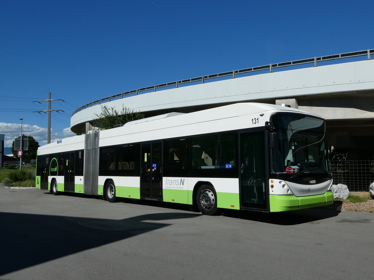 (240'031) - transN, La Chaux-de-Fonds - Nr. 131 - Hess/Hess Gelenktrolleybus (ex TN Neuch�tel Nr. 131) am 11. September 2022 in Kerzers, Interbus