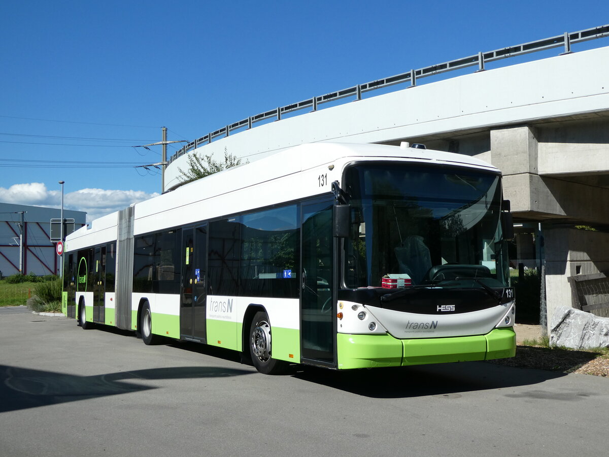 (240'032) - transN, La Chaux-de-Fonds - Nr. 131 - Hess/Hess Gelenktrolleybus (ex TN Neuch�tel Nr. 131) am 11. September 2022 in Kerzers, Interbus
