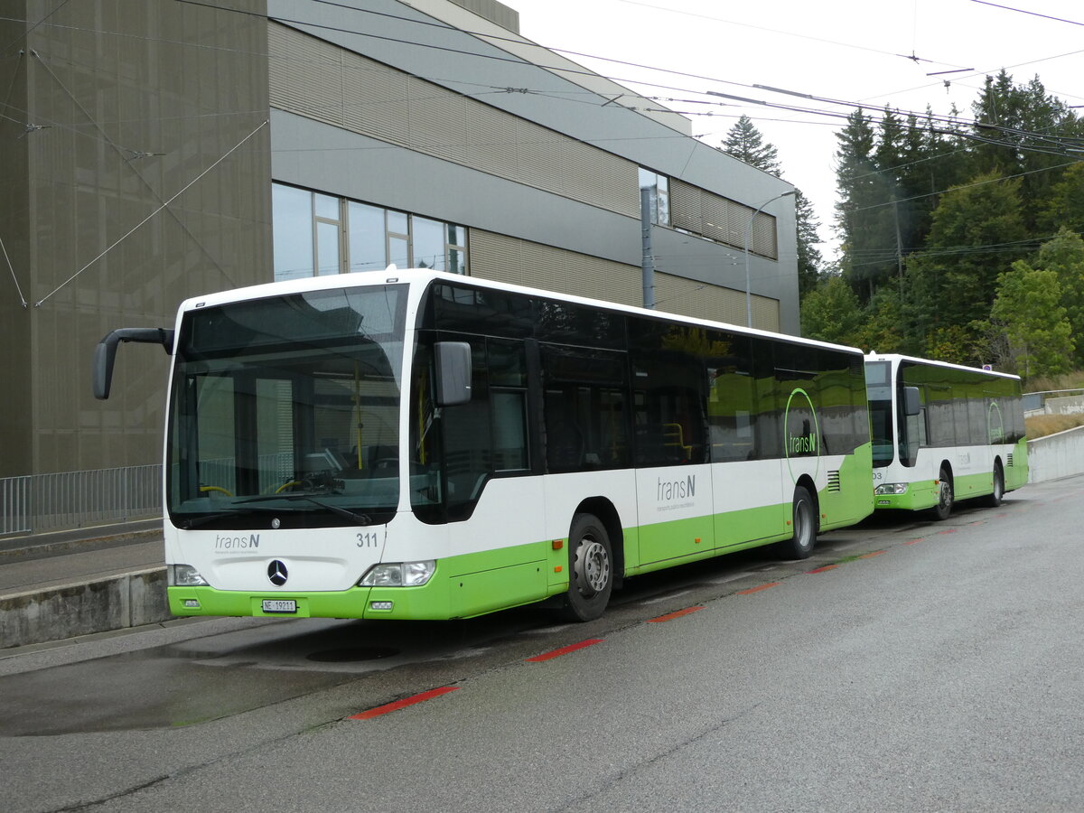 (240'364) - transN, La Chaux-de-Fonds - Nr. 311/NE 19'211 - Mercedes (ex TRN La Chaux-de-Fonds Nr. 311) am 1. Oktober 2022 in La Chaux-de-Fonds, D�op�t