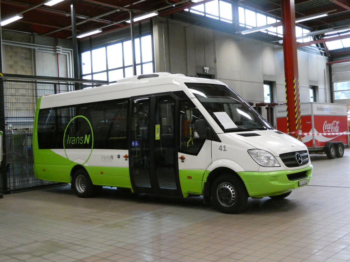 (240'373) - transN, La Chaux-de-Fonds - Nr. 41/NE 143'041 - Mercedes am 1. Oktober 2022 in La Chaux-de-Fonds, D�p�t