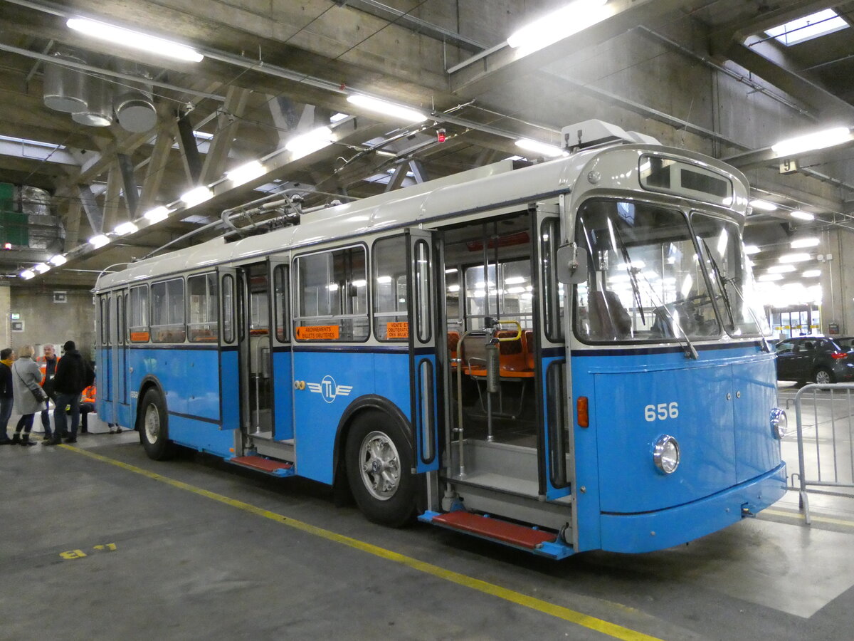 (240'433) - TL Lausanne - Nr. 656 - FBW/Eggli Trolleybus am 1. Oktober 2022 in Lausanne, D�p�t Borde