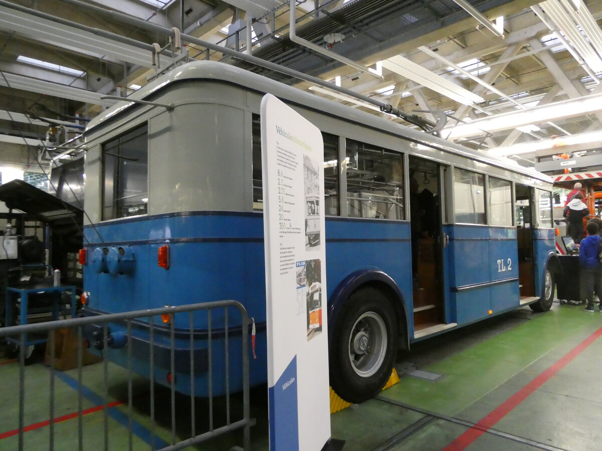 (240'442) - TL Lausanne - Nr. 2 - FBW/Eggli Trolleybus (ex Nr. 3) am 1. Oktober 2022 in Lausanne, D�p�t Borde