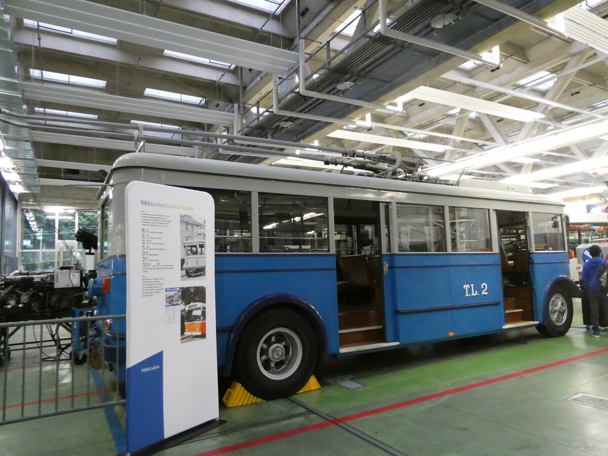 (240'443) - TL Lausanne - Nr. 2 - FBW/Eggli Trolleybus (ex Nr. 3) am 1. Oktober 2022 in Lausanne, D�p�t Borde
