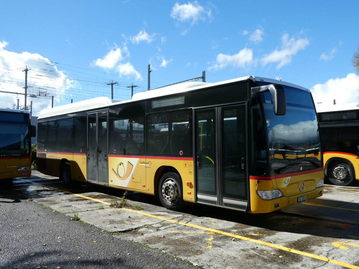(240'559) - CarPostal Ouest - VD 1055 - Mercedes (ex Morattel, S�deilles) am 2. Oktober 2022 in Yverdon, Garage
