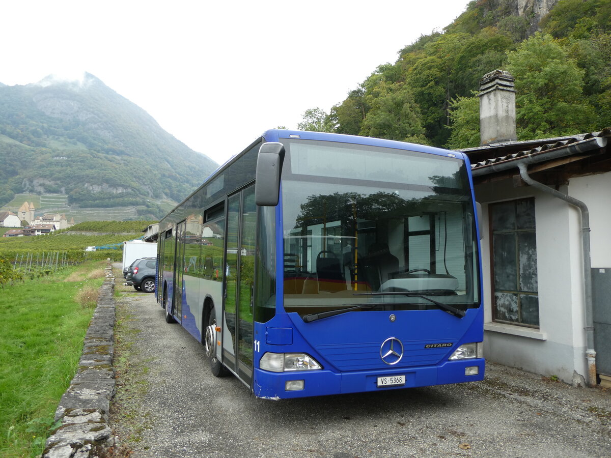 (240'677) - Lathion, Sion - Nr. 11/VS 5368 - Mercedes (ex VZO Gr�ningen Nr. 74) am 8. Oktober 2022 in Aigle, Garage MOB