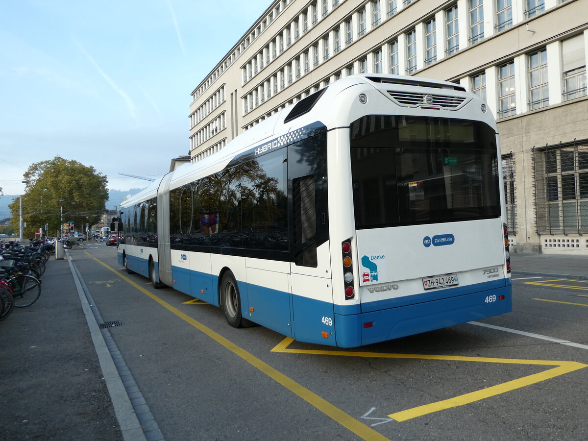 (240'893) - VBZ Z�rich - Nr. 469/ZH 942'469 - Volvo am 11. Oktober 2022 in Z�rich, Sihlpost