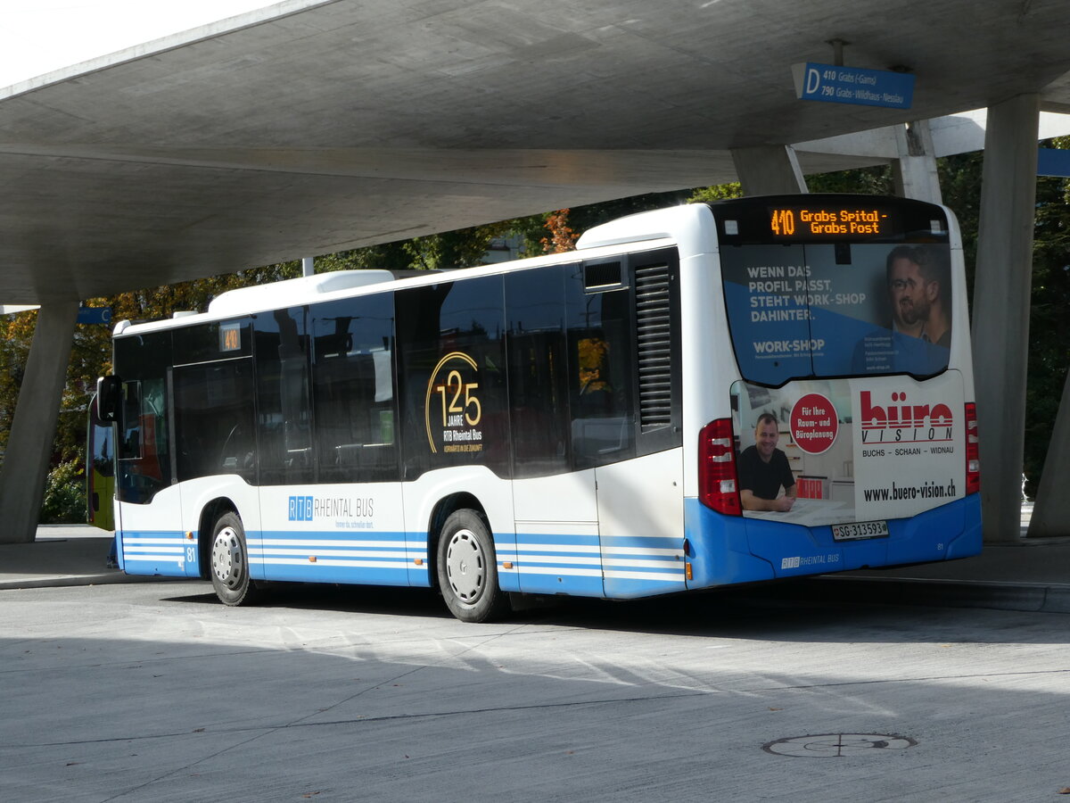 (240'923) - RTB Altst�tten - Nr. 81/SG 313'593 - Mercedes am 11. Oktober 2022 beim Bahnhof Buchs