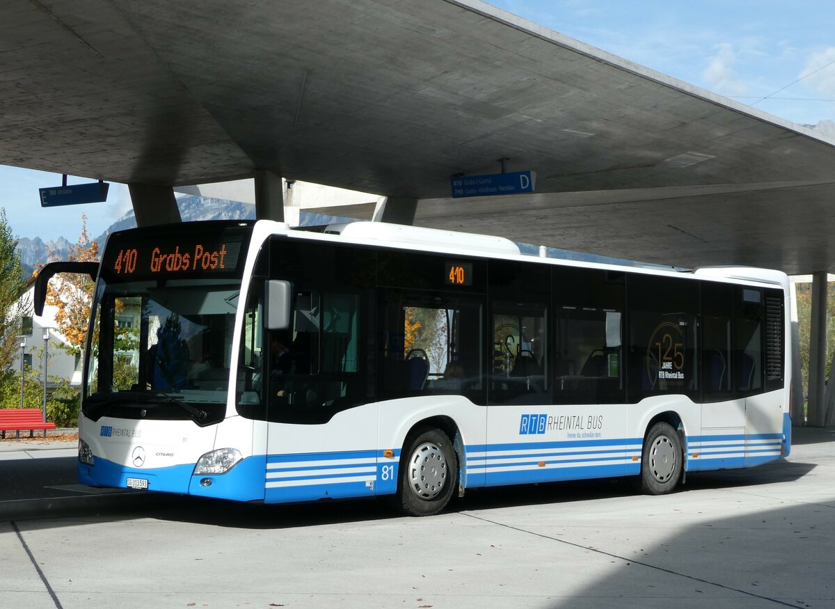 (240'924) - RTB Altst�tten - Nr. 81/SG 313'593 - Mercedes am 11. Oktober 2022 beim Bahnhof Buchs
