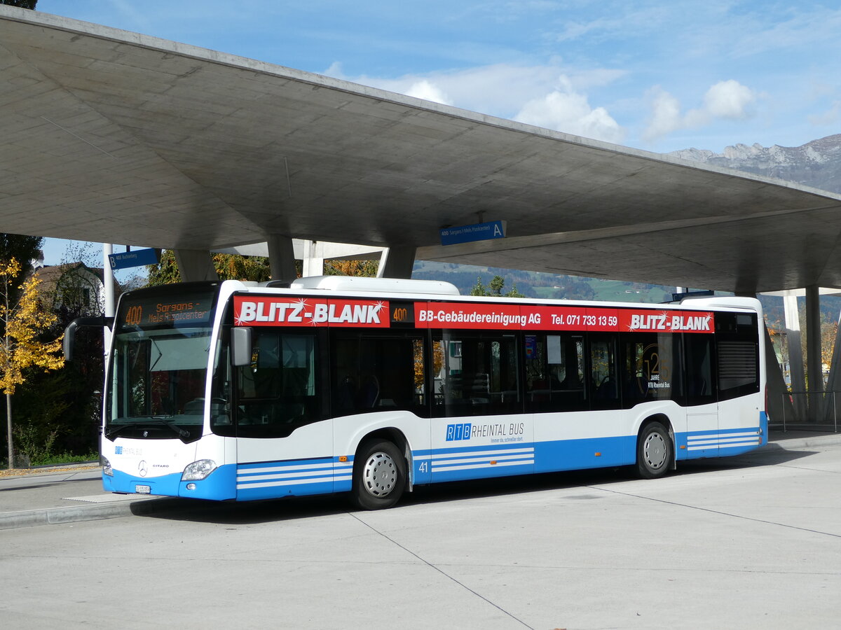 (240'932) - RTB Altst�tten - Nr. 41/SG 335'059 - Mercedes am 11. Oktober 2022 beim Bahnhof Buchs