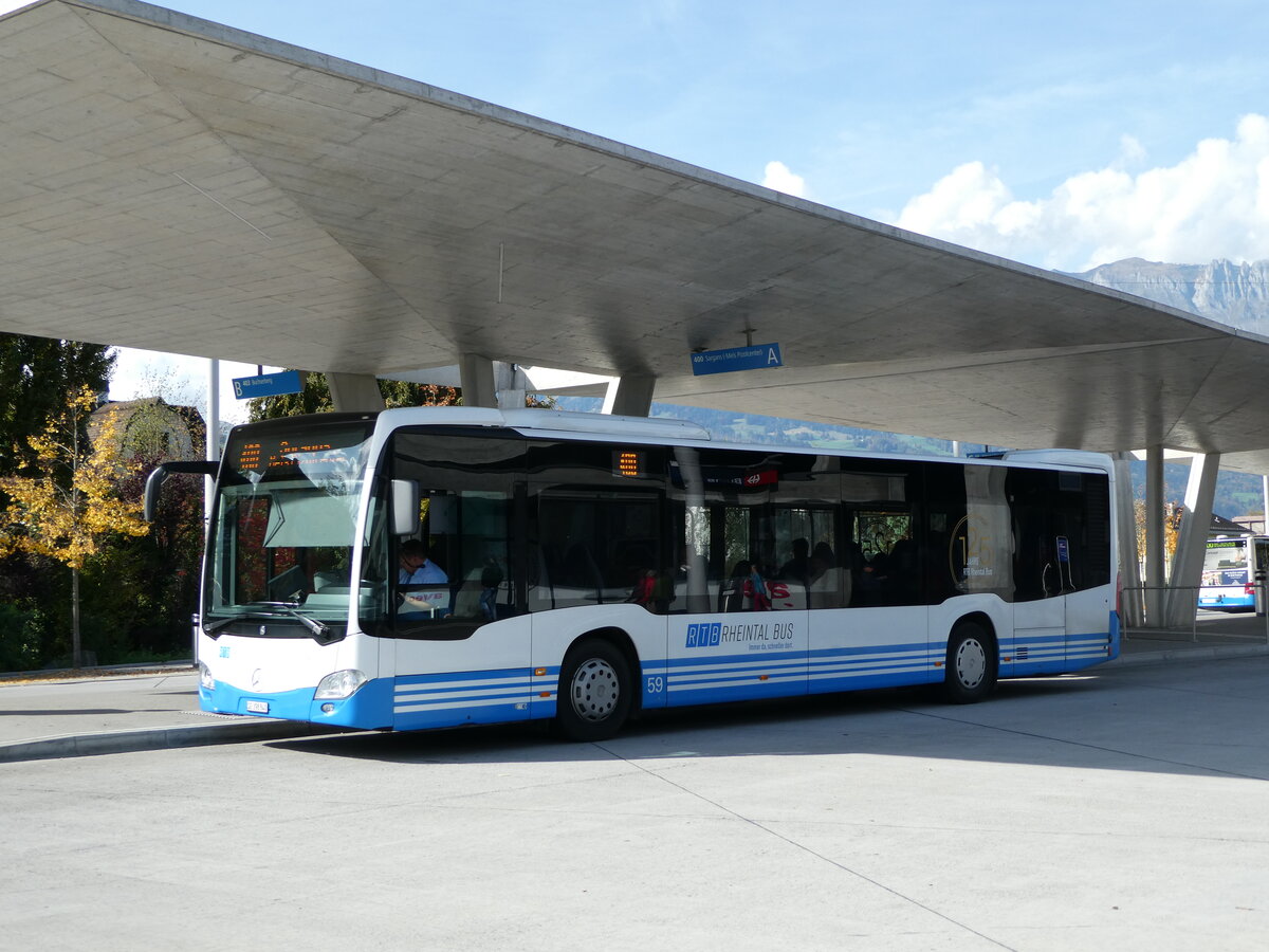 (240'987) - RTB Altst�tten - Nr. 59/SG 398'840 - Mercedes am 11. Oktober 2022 beim Bahnhof Buchs