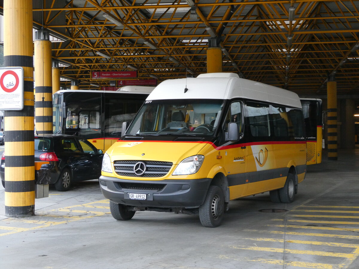 (241'066) - PostAuto Graub�nden - Nr. 41/GR 49'912 - Mercedes (ex Nr. 11) am 12. Oktober 2022 in Thusis, Postautostation