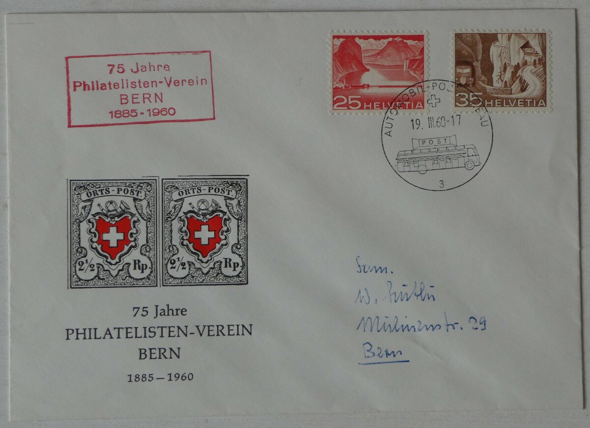 (242'088) - PTT-Briefumschlag vom 19. M�rz 1960 am 4. November 2022 in Thun