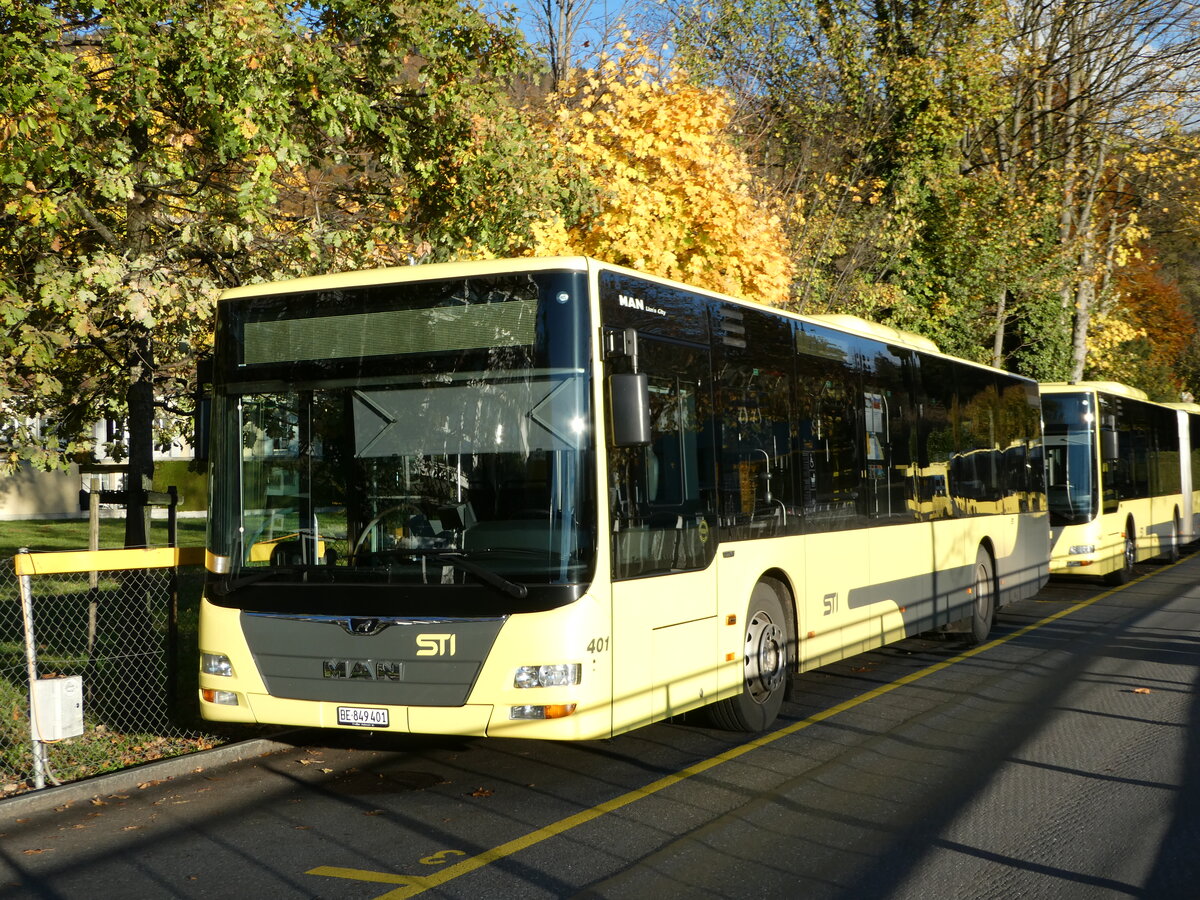 (242'393) - STI Thun - Nr. 401/BE 849'401 - MAN am 10. November 2022 bei der Schiffl�ndte Thun