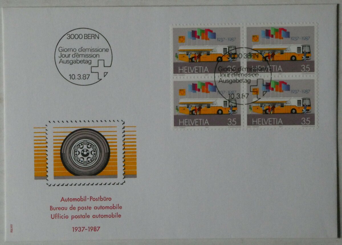 (242'680) - PTT-Briefumschlag vom 10. M�rz 1987 am 14. November 2022 in Thun
