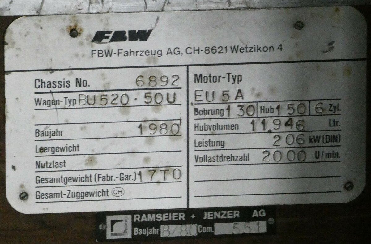 (243'118) - Typenschild - AFA Adelboden Nr. 16 - am 26. November 2022 in Wetzikon, Z�rcherstrasse