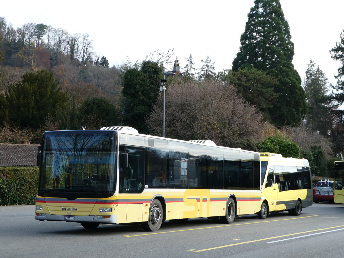 (243'352) - STI Thun - Nr. 129/BE 800'129 - MAN am 2. Dezember 2022 bei der Schiffl�ndte Thun