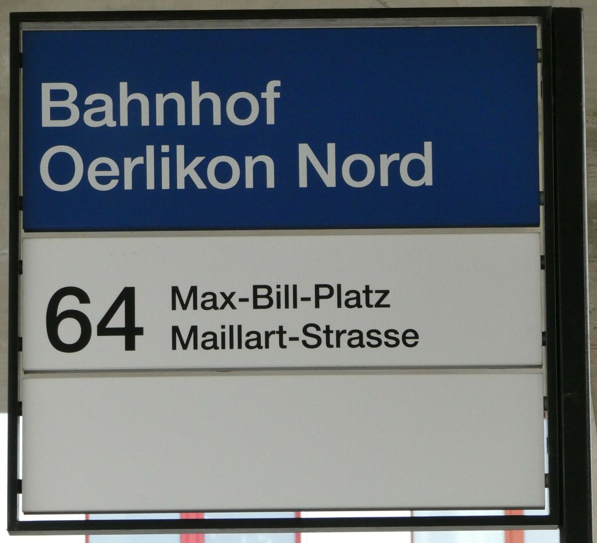 (243'496) - ZVV-Haltestellenschild - Z�rich, Bahnhof Oerlikon Nord - am 7. Dezember 2022