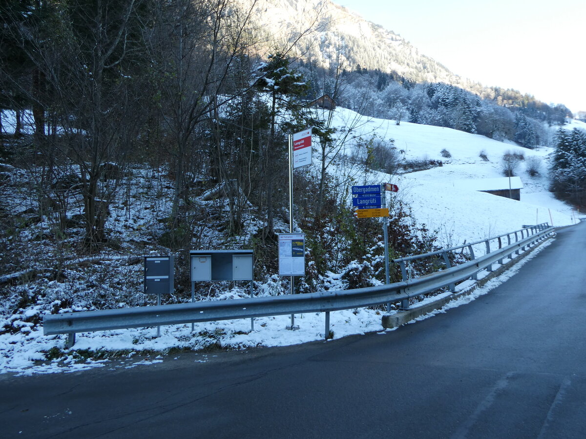 (243'628) - Noch PostAuto/Zuk�nftige AAGS-Haltestelle am 8. Dezember 2022 in Riemenstalden, Langr�ti