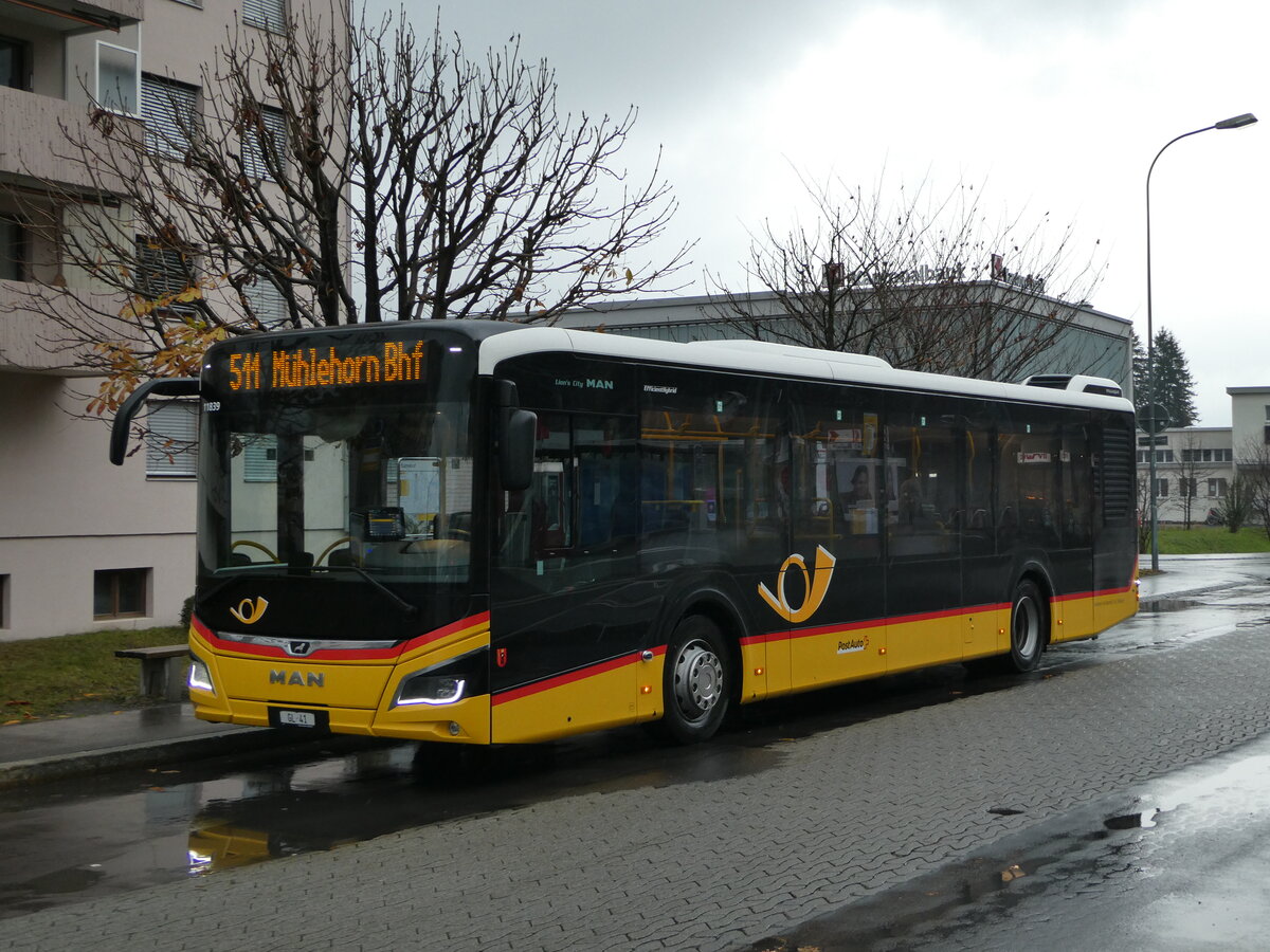 (243'720) - Niederer, Filzbach - GL 41 - MAN am 10. Dezember 2022 beim Bahnhof N�fels-Mollis