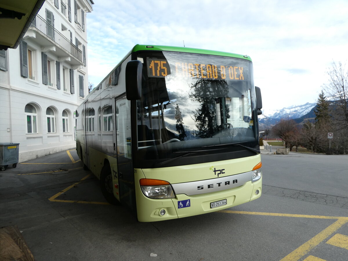 (244'397) - TPC Aigle - Nr. 31/VD 263'344 - Setra (ex Vol�nbusz, H-Budapest) am 2. Januar 2023 beim Bahnhof Leysin-Feydey
