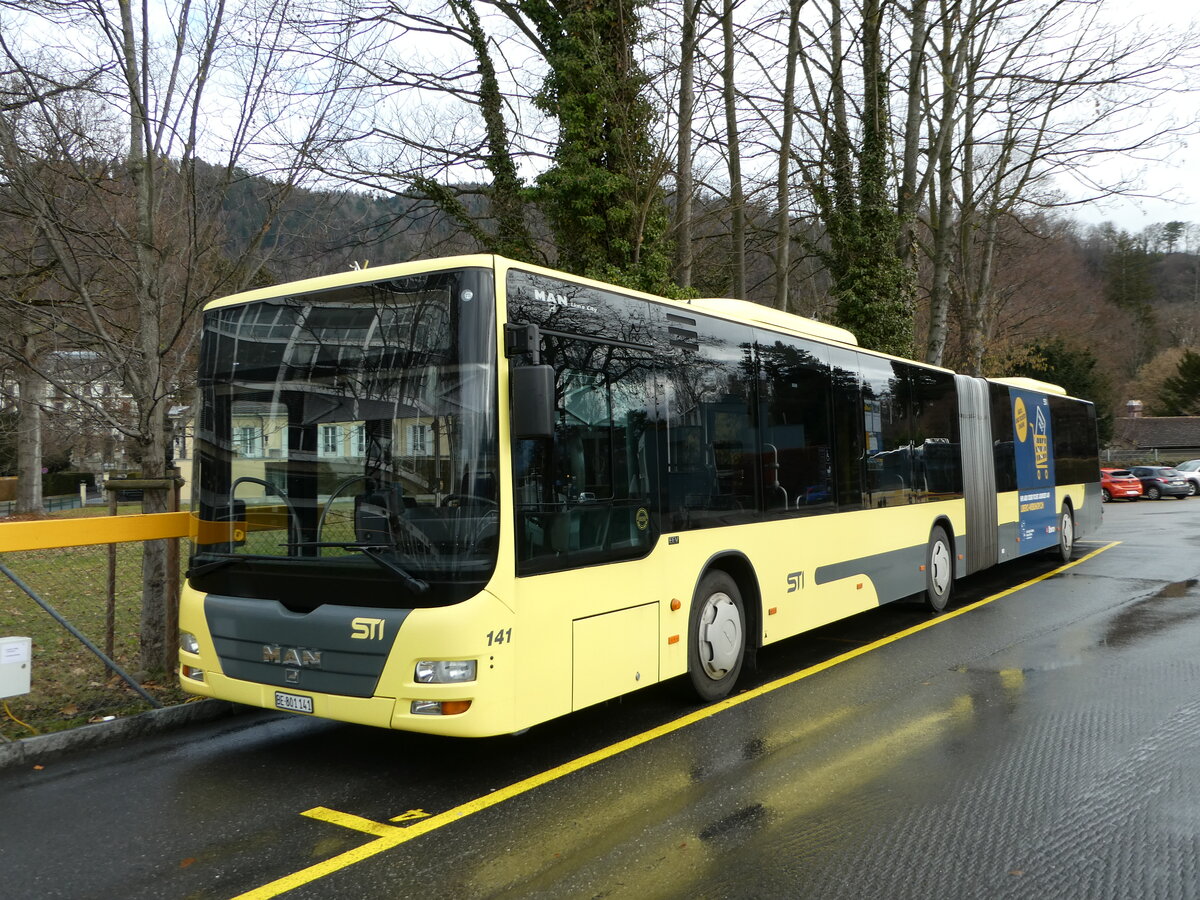 (244'451) - STI Thun - Nr. 141/BE 801'141 - MAN am 5. Januar 2023 bei der Schiffl�ndte Thun