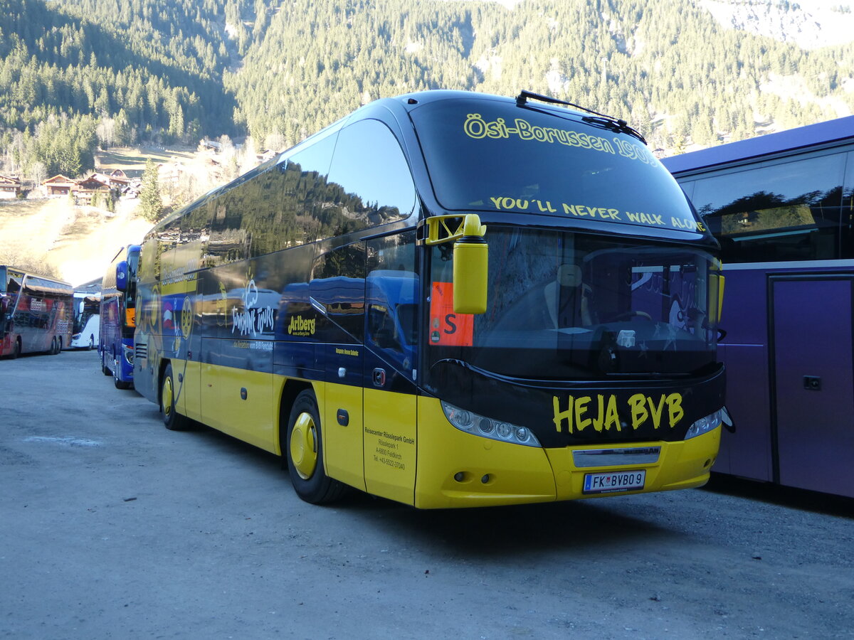 (244'762) - Aus Oesterreich: Sunshine Tours, Feldkirch - FK BVBO 9 - Neoplan (ex Studiosus, D-M�nchen) am 7. Januar 2023 in Adelboden, ASB