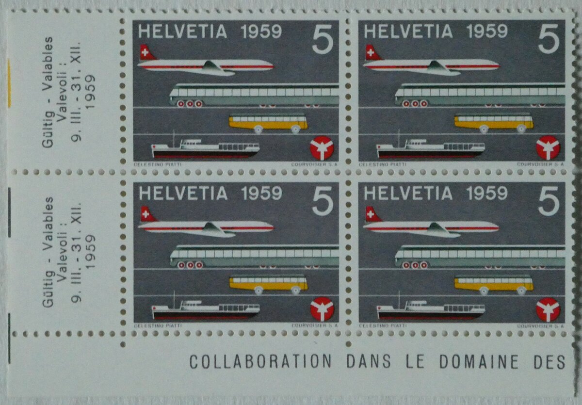 (244'884) - Briefmarken von 1959 f�r das Verkehrshaus der Schweiz am 9. Januar 2023 in Thun