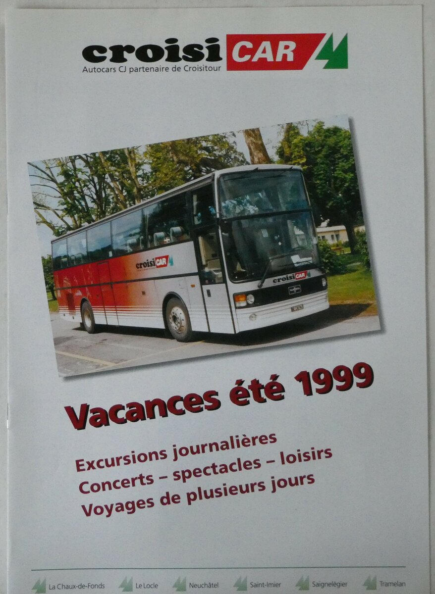 (245'094) - Croisi Car-Vacances �t� 1999 am 16. Januar 2023 in Thun