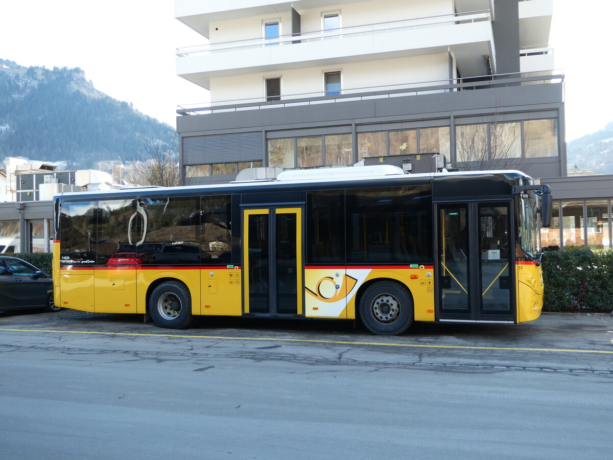 (245'129) - PostAuto Graub�nden - Nr. 51/GR 150'540/PID 11'070 - Volvo (ex Buchli, Versam) am 18. Januar 2023 beim Bahnhof Ilanz