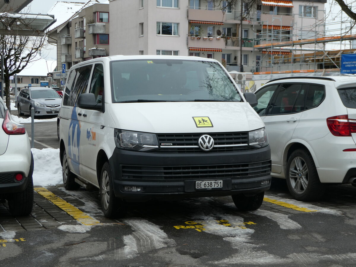 (245'300) - hpSun, Steffisburg - Nr. 14/BE 638'751 - VW am 23. Januar 2023 in Uetendorf, Restaurant R�ssli
