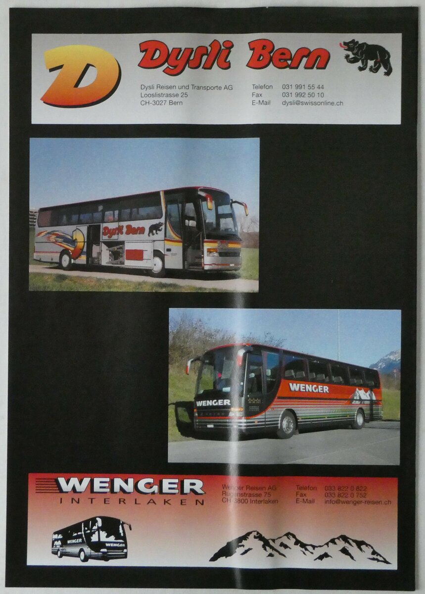 (245'305) - Dysli/Wenger-Reisekatalog 2002 am 23. Januar 2023 in Thun (R�ckseite)