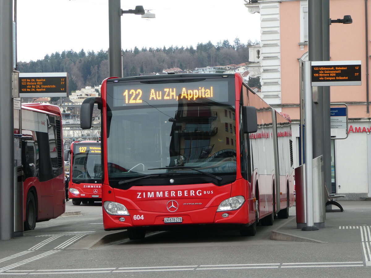 (245'746) - AHW Horgen - Nr. 604/ZH 878'278 - Mercedes am 3. Februar 2023 beim Bahnhof W�denswil