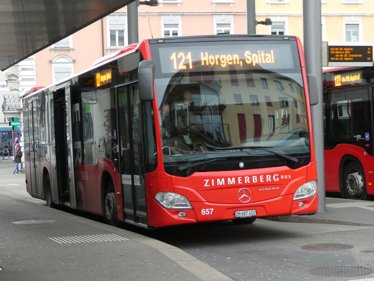 (245'750) - AHW Horgen - Nr. 657/ZH 687'452 - Mercedes am 3. Februar 2023 beim Bahnhof W�denswil