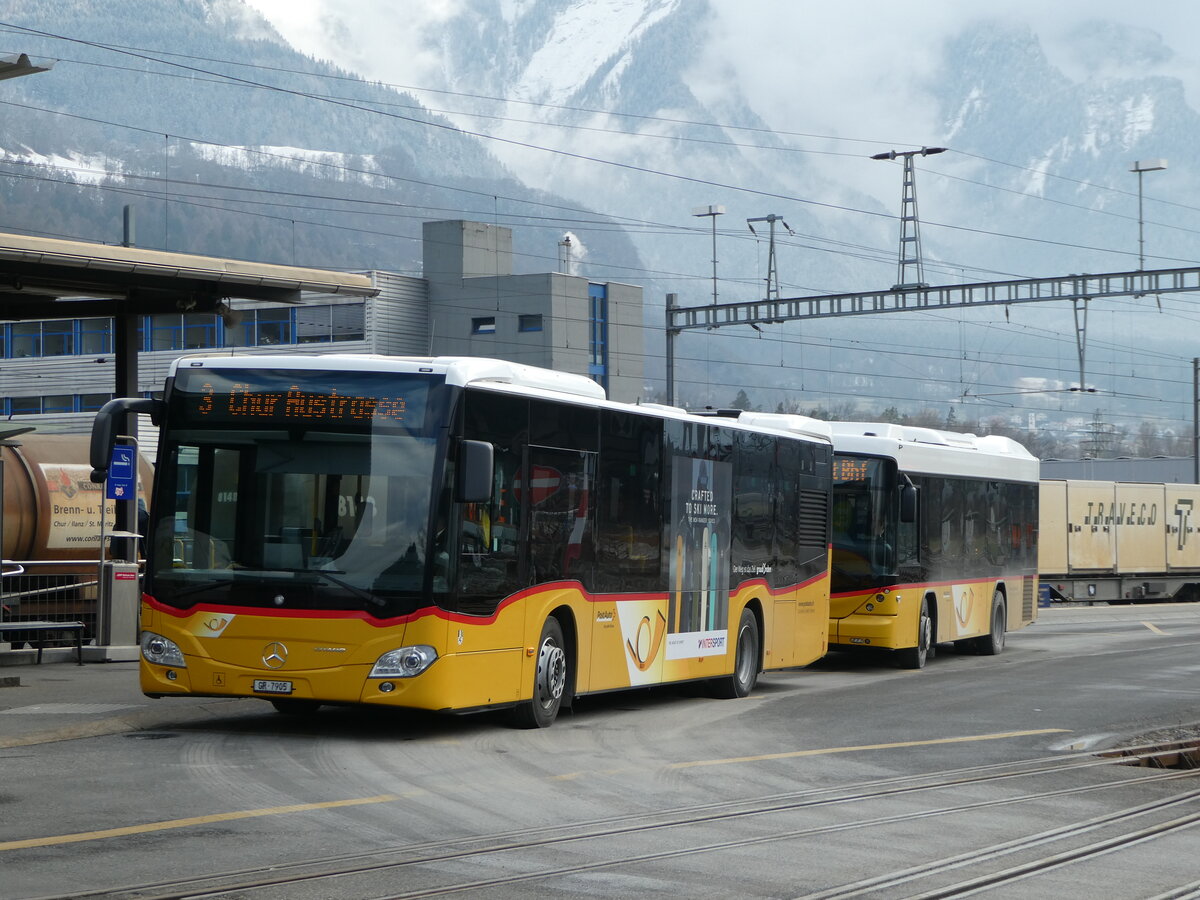 (245'861) - D�nser, Trimmis - GR 7905/PID 11'448 - Mercedes am 6. Februar 2023 beim Bahnhof Untervaz-Trimmis