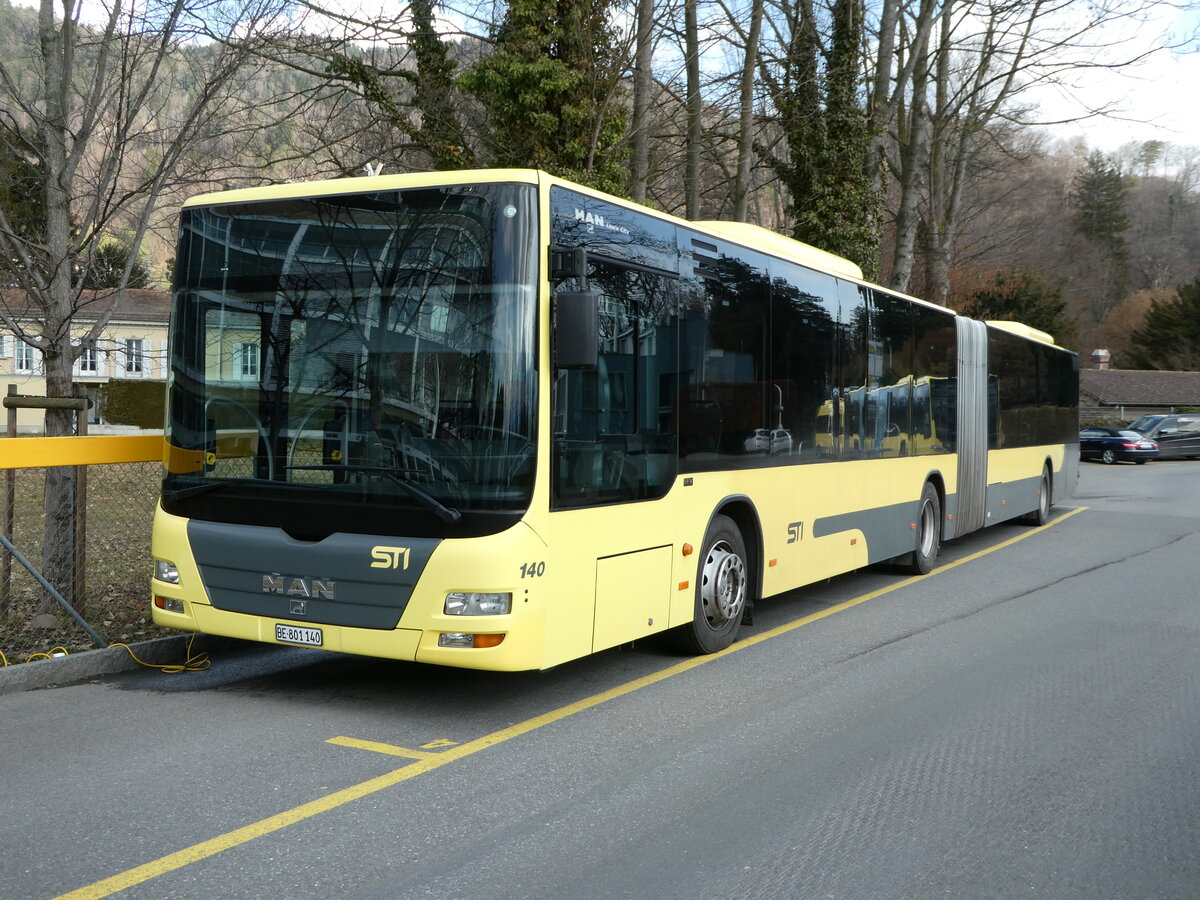 (246'377) - STI Thun - Nr. 140/BE 801'140 - MAN am 23. Februar 2023 bei der Schiffl�ndte Thun