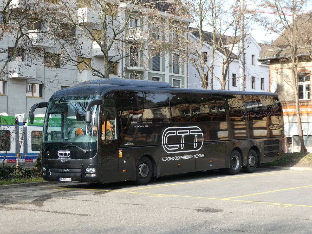 (246'466) - Aus Belgien: CTT, Dottignies - 1-TVC-684 - MAN am 24. Februar 2023 in Z�rich, Sihlquai