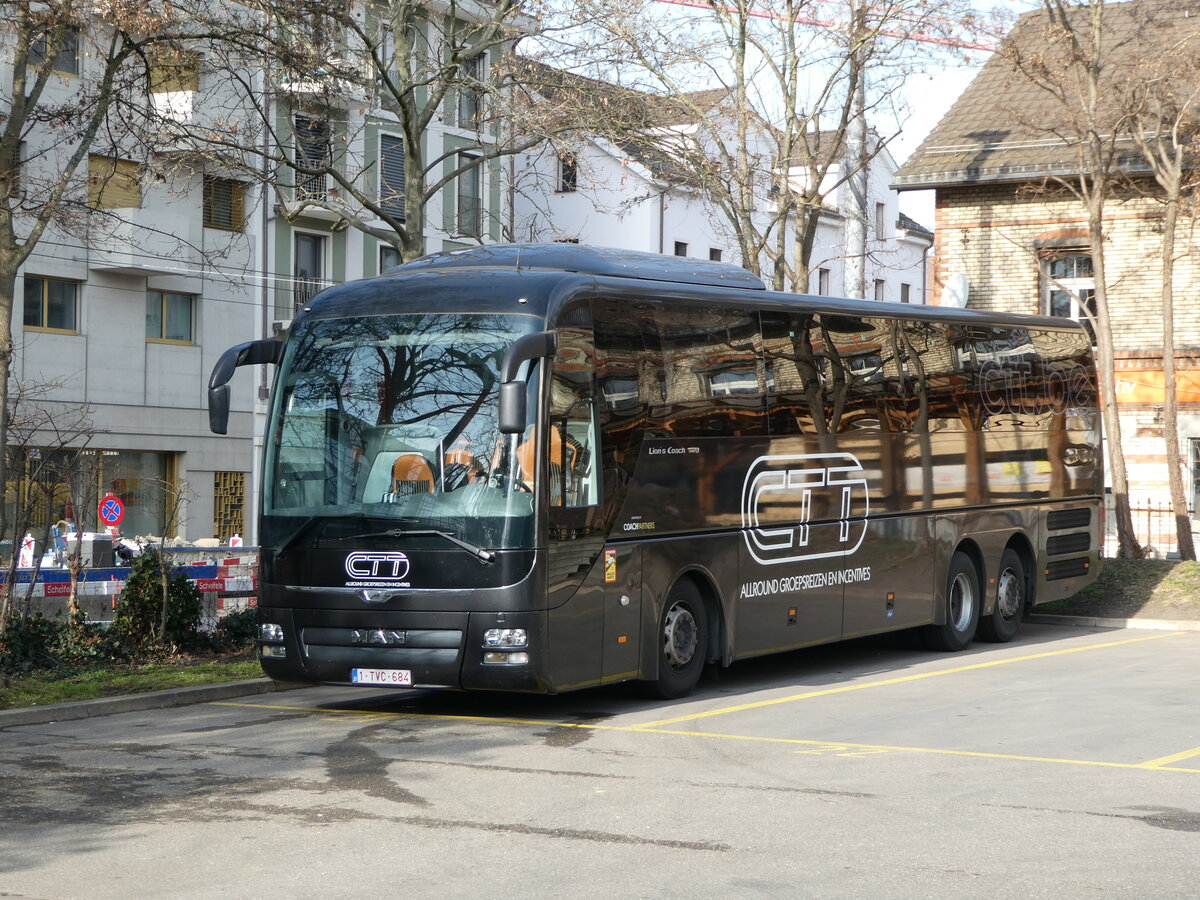 (246'467) - Aus Belgien: CTT, Dottignies - 1-TVC-684 - MAN am 24. Februar 2023 in Z�rich, Sihlquai
