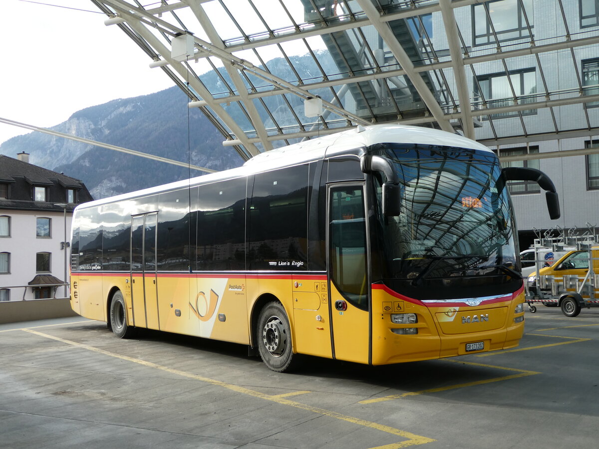 (246'546) - PostAuto Graub�nden - GR 173'202/PID 10'504 - MAN am 24. Februar 2023 in Chur, Postautostation