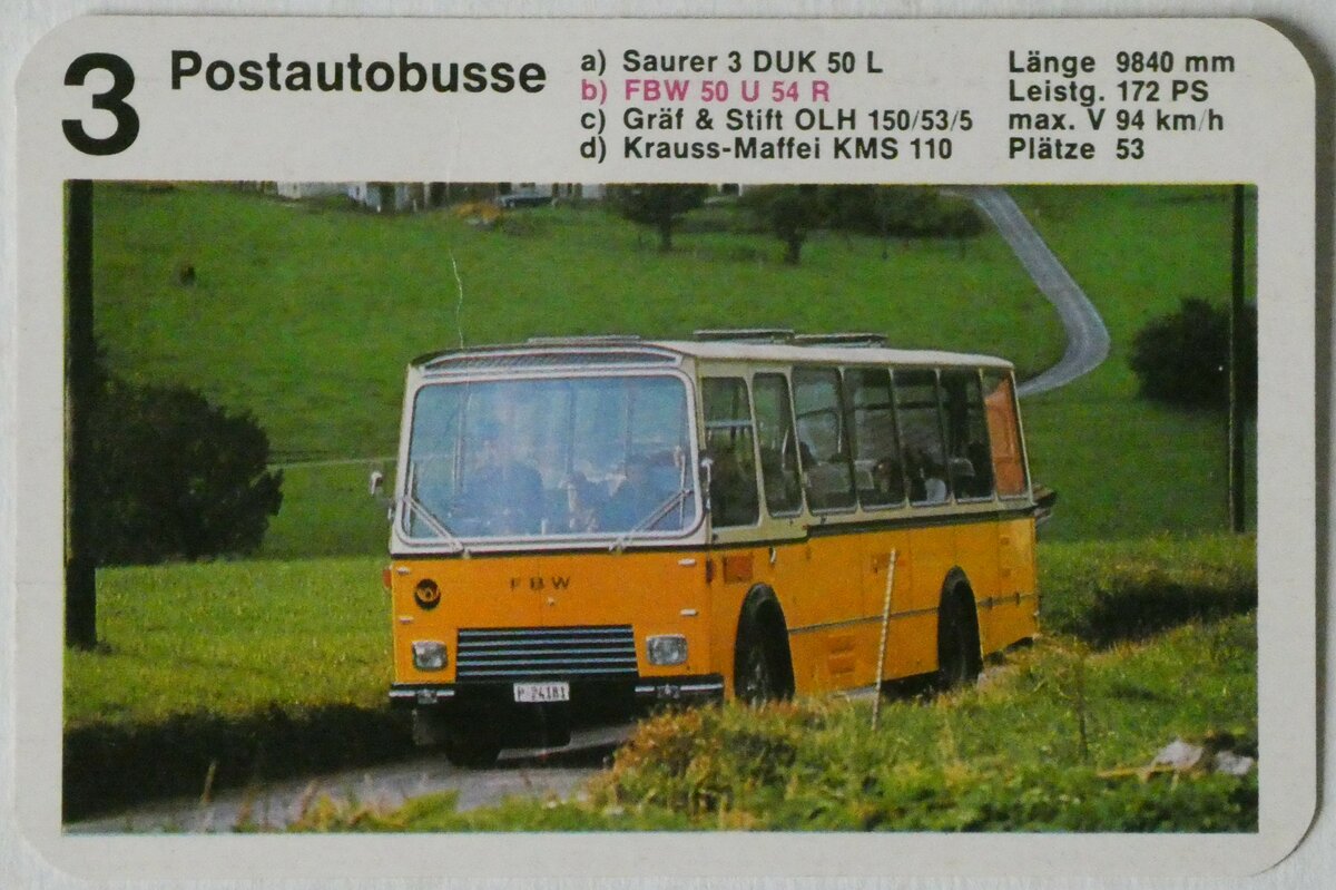 (246'766) - Quartett-Spielkarte mit P 24'181 am 1. M�rz 2023 in Thun