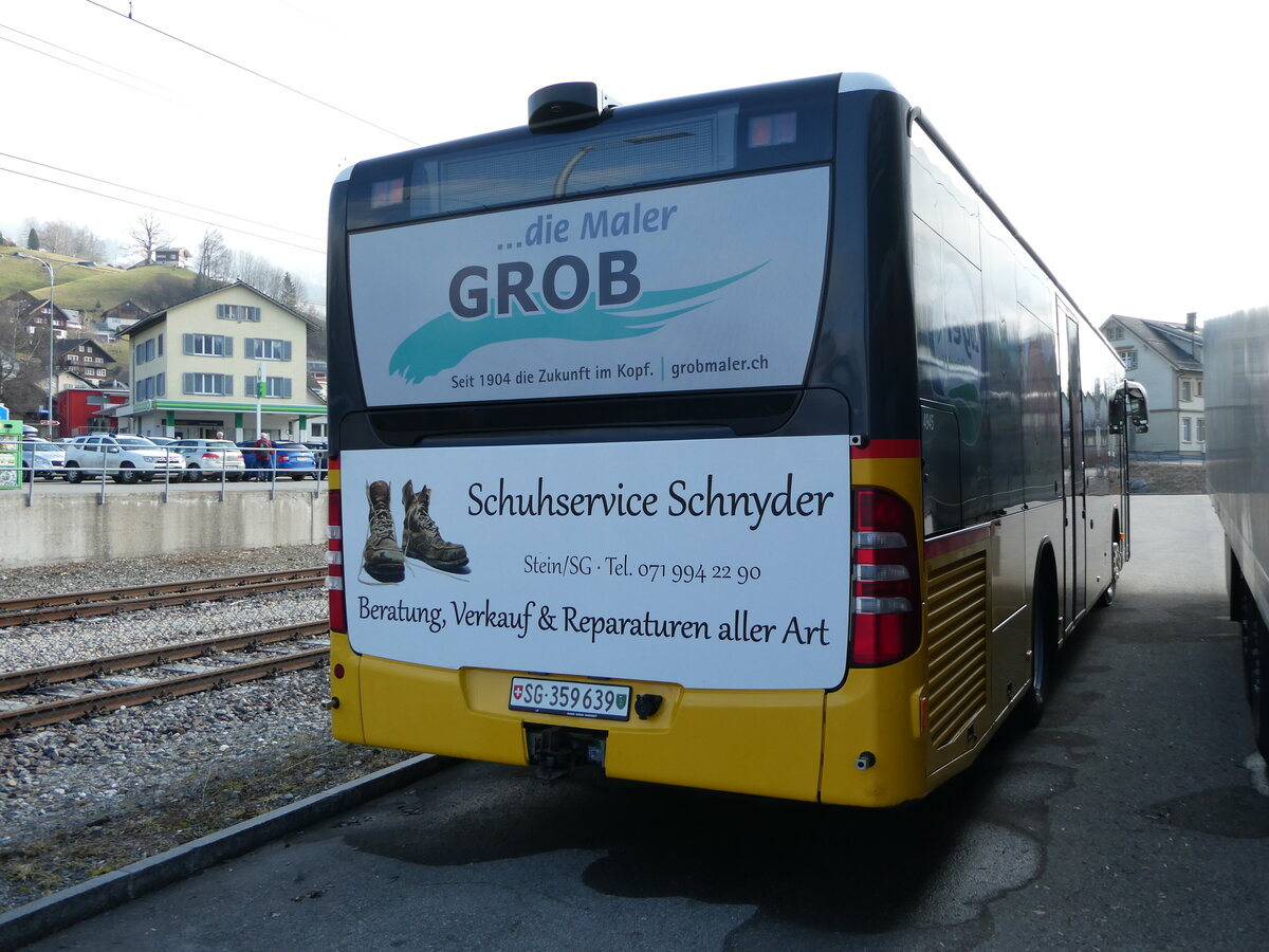 (246'835) - PostAuto Ostschweiz - SG 359'639/PID 4945 - Mercedes (ex Abderhalden, Wildhaus) am 4. M�rz 2023 in Nesslau, Garage