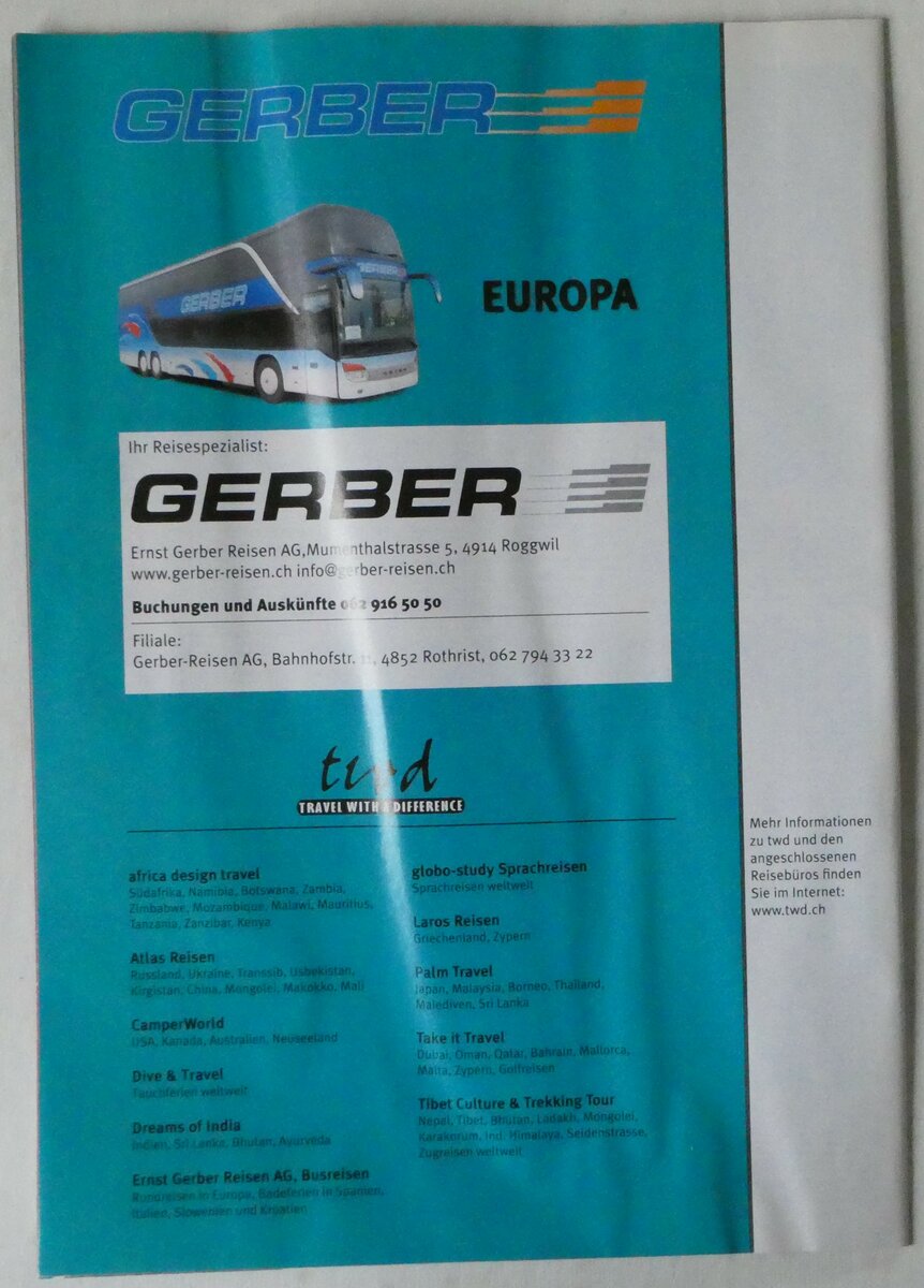 (247'156) - Gerber-Badeferien 2010 am 12. M�rz 2023 in Thun (R�ckseite)