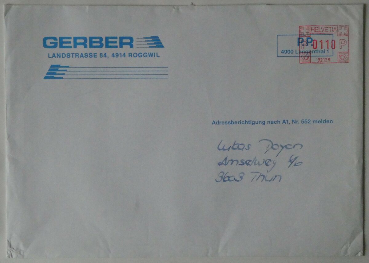 (247'159) - Gerber-Briefumschlag am 12. M�rz 2023 in Thun