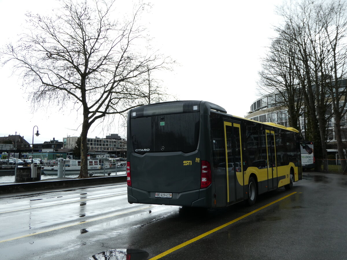 (247'203) - STI Thun - Nr. 411/BE 419'411 - Mercedes am 14. M�rz 2023 bei der Schiffl�ndte Thun