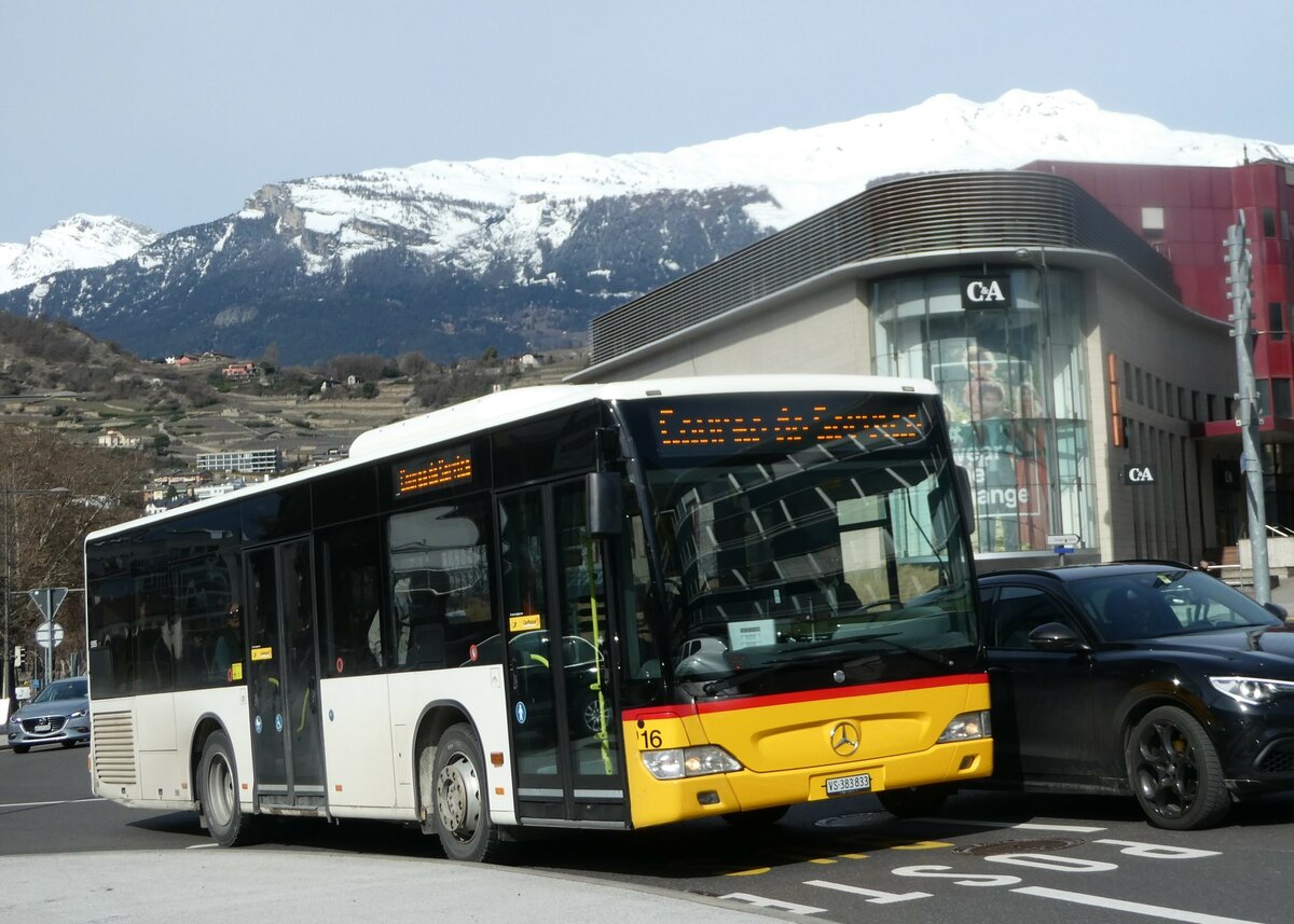 (247'228) - Lathion, Sion - Nr. 16/VS 383'833/PID 5355 - Mercedes (ex TPC Aigle) am 16. M�rz 2023 beim Bahnhof Sion