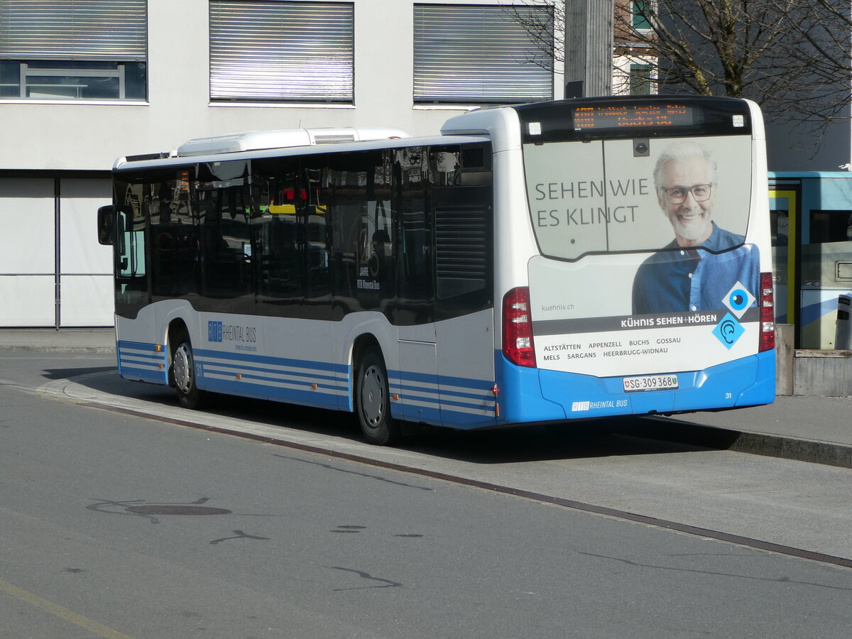(247'288) - RTB Altst�tten - Nr. 31/SG 309'368 - Mercedes am 17. M�rz 2023 beim Bahnhof Sargans