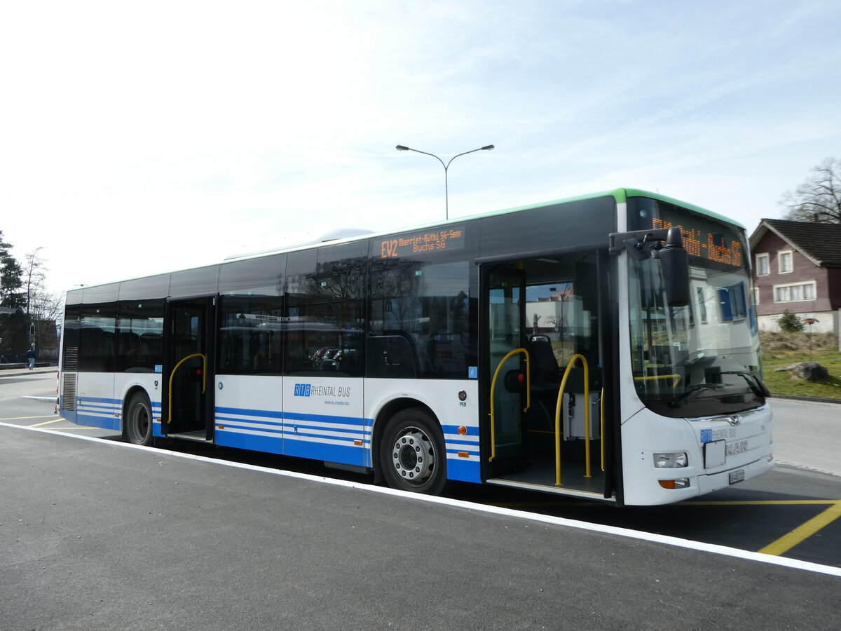 (247'318) - RTB Altst�tten - Nr. 916/SG 482'212 - MAN (ex PostBus/A BD 15'337) am 17. M�rz 2023 beim Bahnhof Altst�tten
