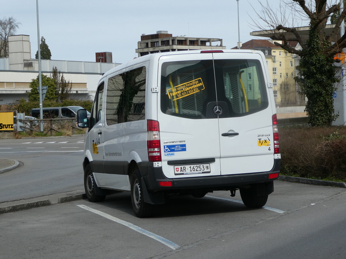 (247'343) - Tixi AR/AI, Herisau - Nr. 4/AR 16'253 - Mercedes am 17. M�rz 2023 in Arbon, Coop-Tankstelle