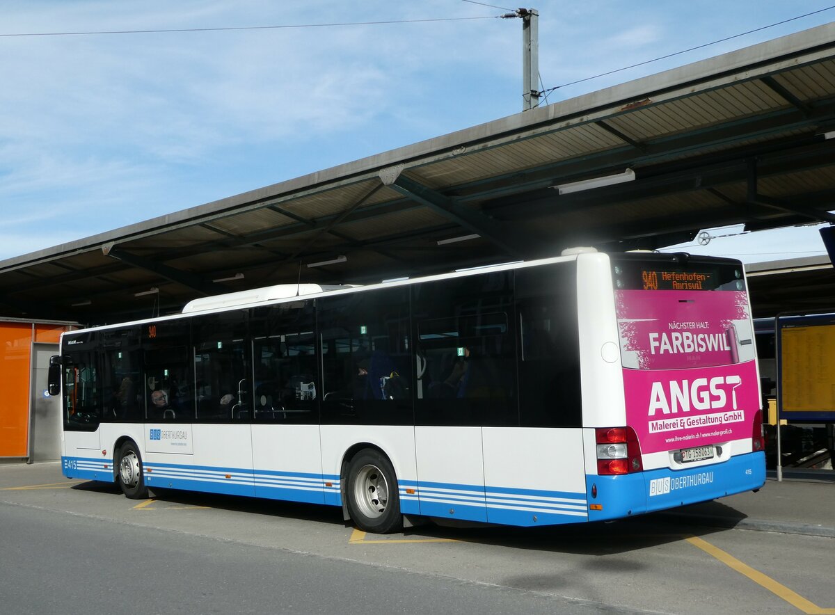 (247'383) - BOTG Amriswil - Nr. 415/TG 158'063 - MAN am 17. M�rz 2023 beim Bahnhof Romanshorn